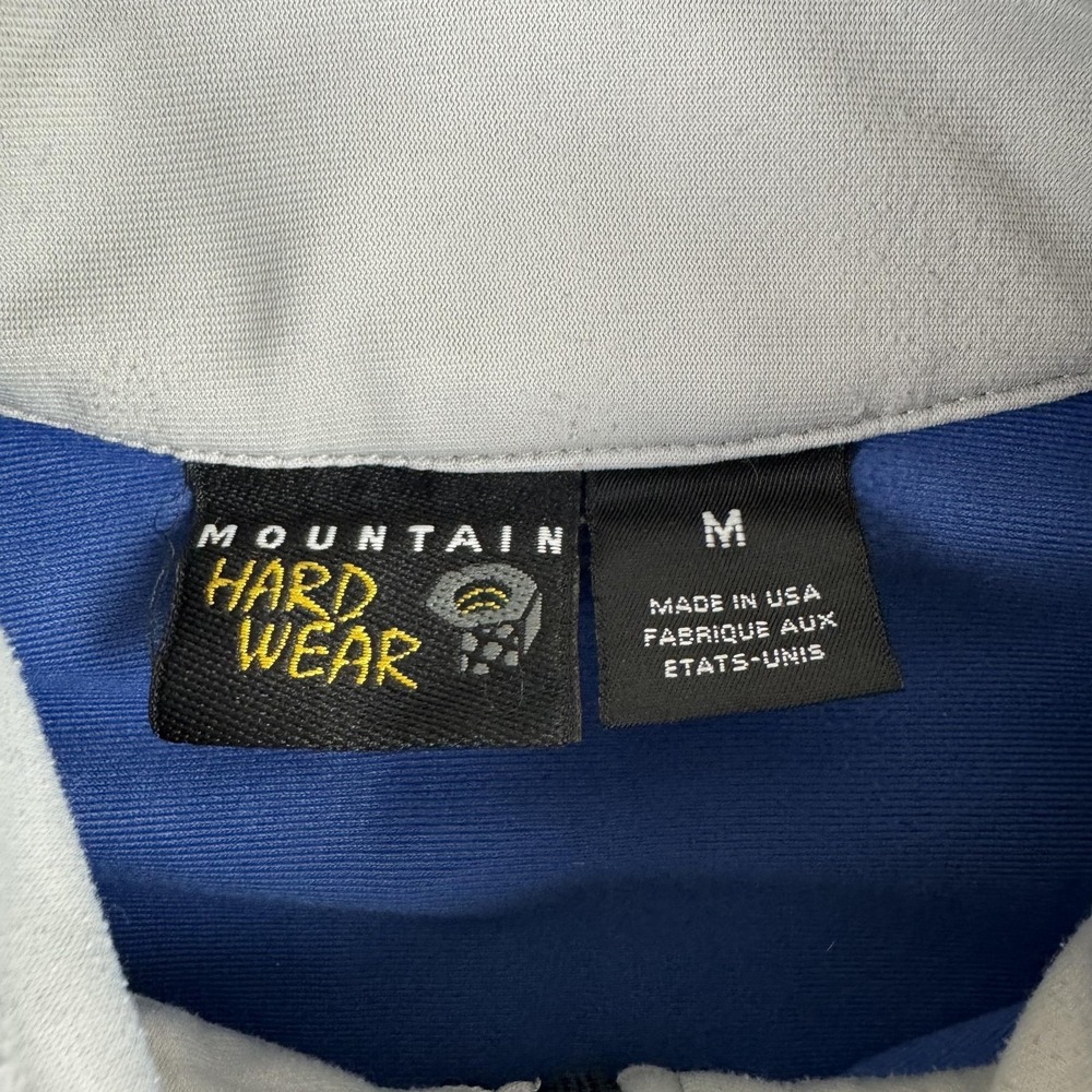 Mountain Hardwear Pullover Mens Medium Blue 1/4 Zip Made in USA Fleece Pocket - Picture 6 of 10